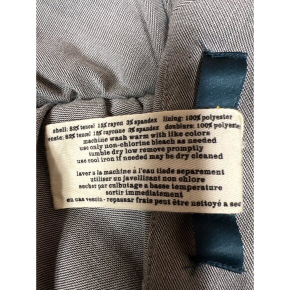 Anthropologie Cartonnier Tencel Blend Ruched Grey Pencil Skirt Women's Size 6 - Picture 9 of 9